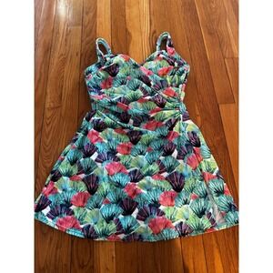 Miraclesuit Swimsuit Swim dress Colorful‎ Seashells Underwire Womens 8 Gathered